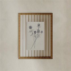 Islaine French Country Black Floral Antique Gold Frame Illustration 3 - 24x19|