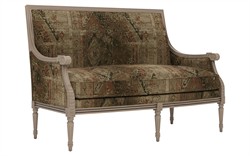 Juliette Burnt Umber Chenille Driftwood Settee|
