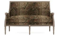 Juliette Burnt Umber Chenille Driftwood Settee|