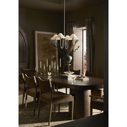 Lisette French Country Bronze Iron Pleated Shade Chandelier|