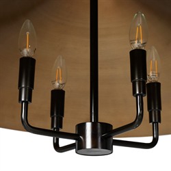 Siriano Updated Traditional Bronze Shade Antique Brass Iron Chandelier|