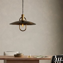 Arely Updated Traditional Dark Antique Brass Iron Single Pendant|
