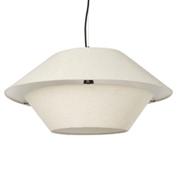 Mccarthy Modern Classic Beige Linen Shade Single Pendant|