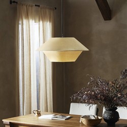 Mccarthy Modern Classic Beige Linen Shade Single Pendant|