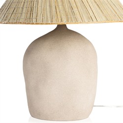 Cobb Coastal Beach Natural Palm Fiber Shade Sand Ceramic Table Lamp|