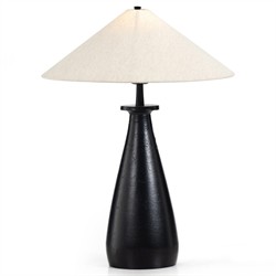 Iris Updated Traditional Matte Black Aluminum Table Lamp|