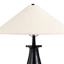 Iris Updated Traditional Matte Black Aluminum Table Lamp|