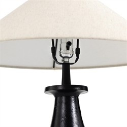 Iris Updated Traditional Matte Black Aluminum Table Lamp|