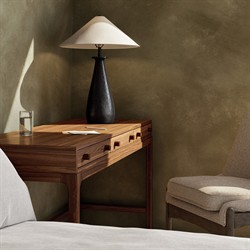 Iris Updated Traditional Matte Black Aluminum Table Lamp|