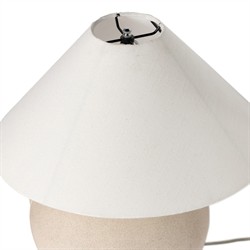 Maisie Updated Traditional White Linen Shade Light Sand Ceramic Table Lamp|