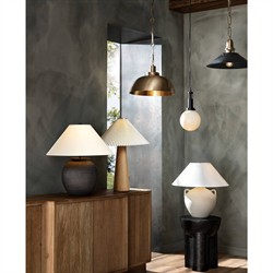 Maisie Updated Traditional White Linen Shade Light Sand Ceramic Table Lamp|