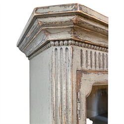 Melanie French Country Beige Distressed Reclaimed Pine Display Cabinet|