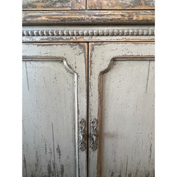 Melanie French Country Beige Distressed Reclaimed Pine Display Cabinet|