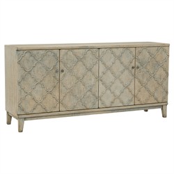 Raine French Country Blue Distressed Reclaimed Pine Wood Sideboard|