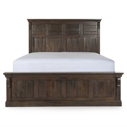 Melany French Country Cocoa Brown Mango Wooden Bed - King|