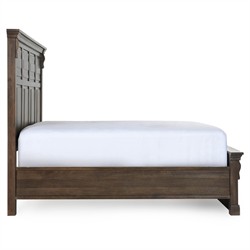 Melany French Country Cocoa Brown Mango Wooden Bed - King|