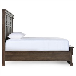 Melany French Country Cocoa Brown Mango Wooden Bed - Queen|