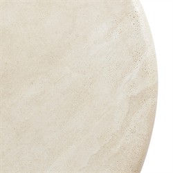 Brittny Modern Classic Beige Faux Travertine Round Outdoor Coffee Table|