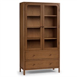 Abdiel Modern Classic Brown Wood Display Cabinet|