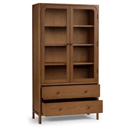 Abdiel Modern Classic Brown Wood Display Cabinet|