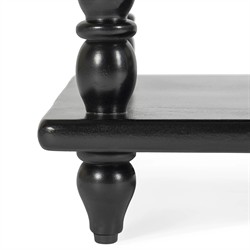 Thomas Updated Traditional Black Acacia Wood Spindle Nightstand|