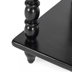 Thomas Updated Traditional Black Acacia Wood Spindle Nightstand|