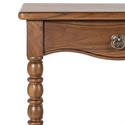 Thomas Updated Traditional Brown Acacia Wood Spindle Nightstand|