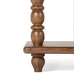Thomas Updated Traditional Brown Acacia Wood Spindle Nightstand|