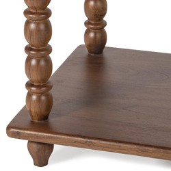 Thomas Updated Traditional Brown Acacia Wood Spindle Nightstand|