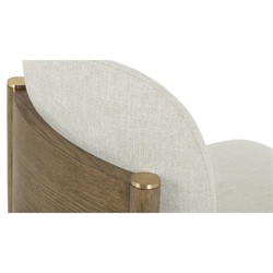 Clia Modern Classic Cream Performance Brown Oak Dining Chair |