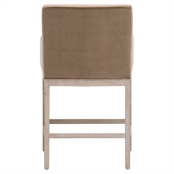 Danielle Modern Classic Brown Velvet Grey Oak Counter Stool|