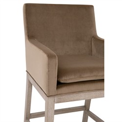 Danielle Modern Classic Brown Velvet Grey Oak Counter Stool|