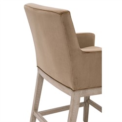 Danielle Modern Classic Brown Velvet Grey Oak Counter Stool|