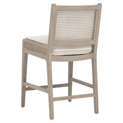Elias Coastal Beach Cream Performance Woven Cane Counter Stool|