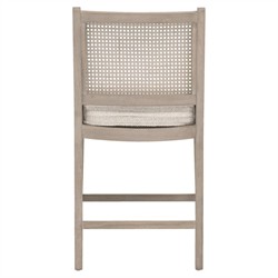 Elias Coastal Beach Cream Performance Woven Cane Counter Stool|