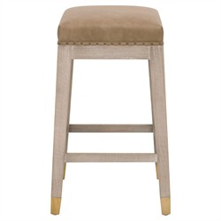 Inaya Modern Classic Grey Ash Wood Counter Stool|