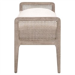 Elias Coastal Beach Cream Performance Woven Cane Bedroom Bench|