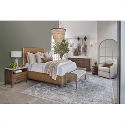 Elias Coastal Beach Cream Performance Woven Cane Bedroom Bench|