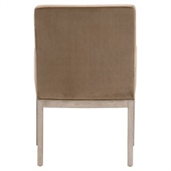 Danielle Modern Classic Brown Velvet Grey Oak Dining Arm Chair|