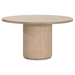Jameel Coastal Beach Natural Oak Round Dining Table - 54''|