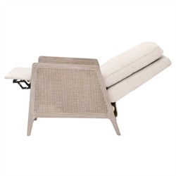 Elias Coastal Beach Cream Performance Woven Cane Recliner Arm Chair|
