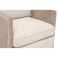 Elias Coastal Beach Cream Performance Woven Cane Recliner Arm Chair|