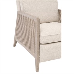 Elias Coastal Beach Cream Performance Woven Cane Recliner Arm Chair|