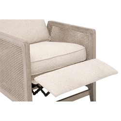 Elias Coastal Beach Cream Performance Woven Cane Recliner Arm Chair|