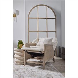 Elias Coastal Beach Cream Performance Woven Cane Recliner Arm Chair|