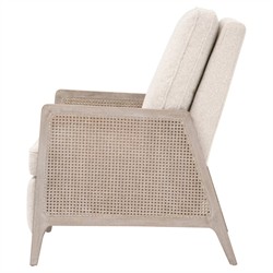 Elias Coastal Beach Cream Performance Woven Cane Recliner Arm Chair|