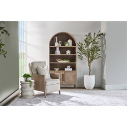 Elias Coastal Beach Cream Performance Woven Cane Recliner Arm Chair|