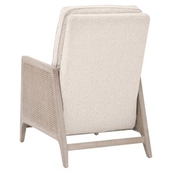 Elias Coastal Beach Cream Performance Woven Cane Recliner Arm Chair|
