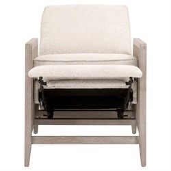 Elias Coastal Beach Cream Performance Woven Cane Recliner Arm Chair|