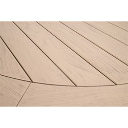 Olaide Coastal Beach Washed Teak Round Outdoor Dining Table - 63"|